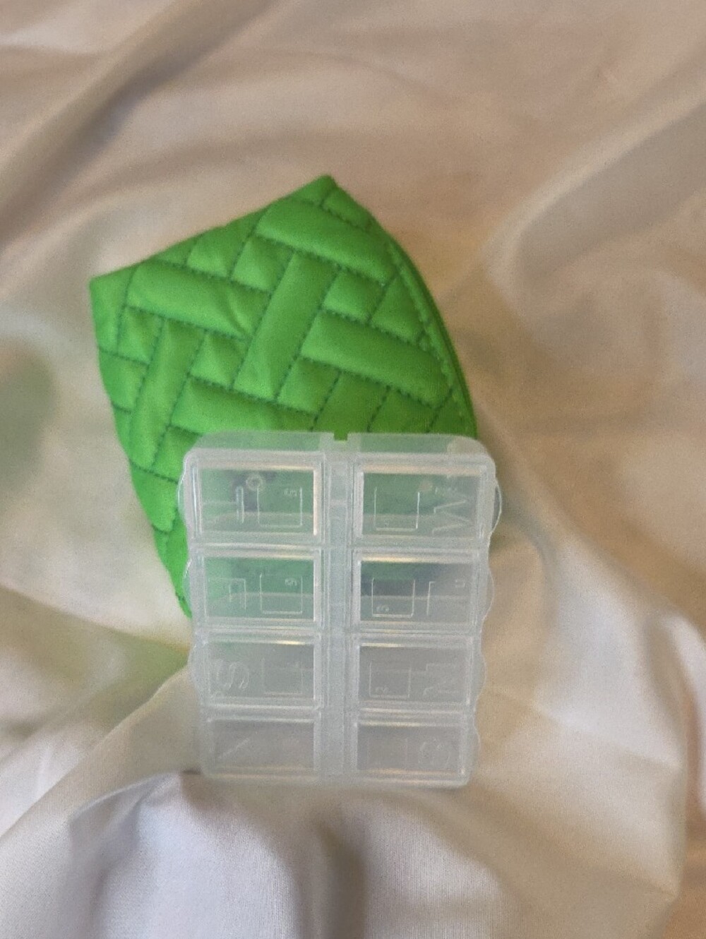 lug Quilted Crossbody Bag and Pouch Set in Lime Green - Picture 10 of 11